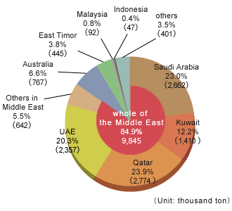 Import Volume by Countries(2009)