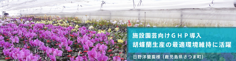 施設園芸向けＧＨＰ導入　胡蝶蘭生産の最適環境維持に活躍